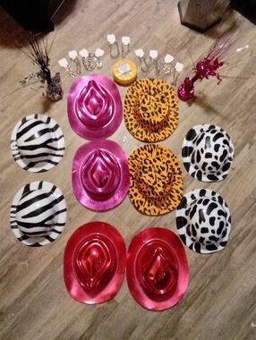 Party Cowboy Hat Set - Pink, Red, Leopard, Zebra & Cow Print